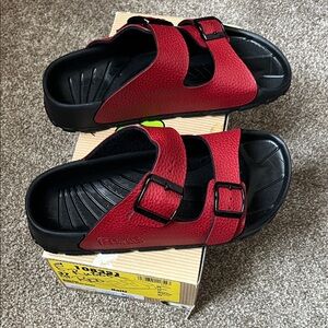 Birkenstock Red and Black Women's Sandals